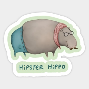 Hipster Hippo Sticker